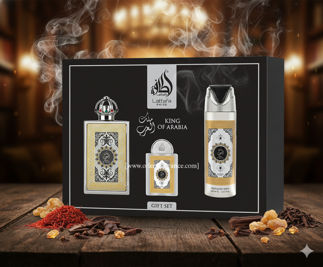 King of Arabia Gift Set 3pc – EDP 100ml + EDP 20ml + Perfumed Spray 200ml by Lattafa