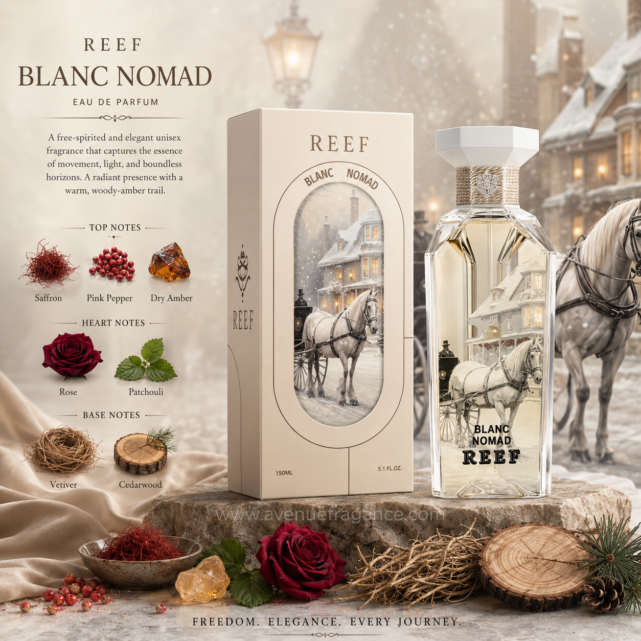 Blanc Nomad Eau de Parfum 150ml by Reef Perfumes
