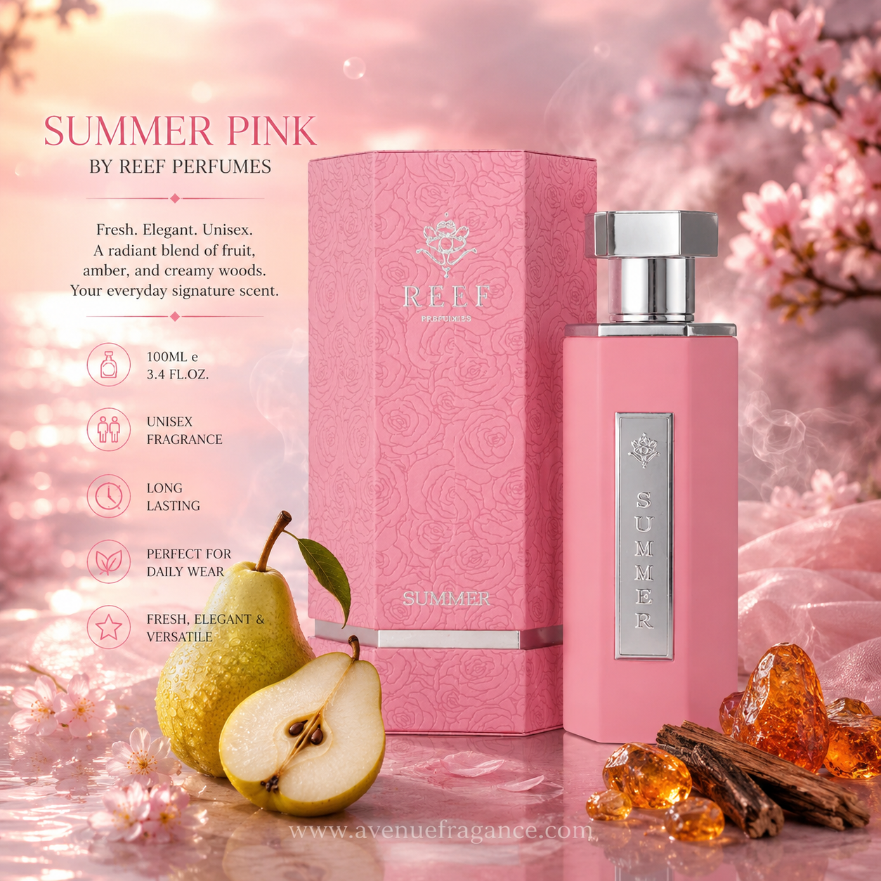 Summer Pink Eau de Parfum 100ml by Reef Perfumes